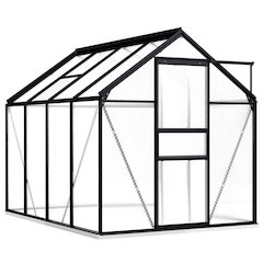 Greenhouse Anthracite and transparent Aluminum and polycarbonate