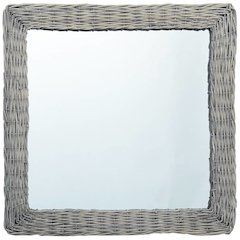 Mirror Natural Wicker, Glass 19.7 x 19.7 in Decorative Inlays