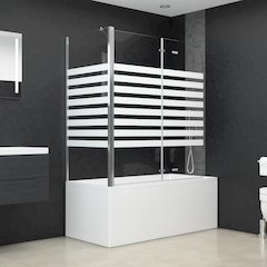 vidaXL Bath Enclosure 47.2"x26.8"x51.2" Tempered Glass Stripe