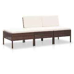 Garden Lounge Set Brown PE rattan Compact Modular