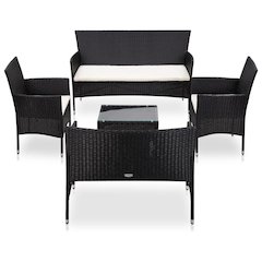 Sofa Set Black and cream white