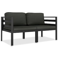 Garden Sofa Set Anthracite Aluminum Compact Modular
