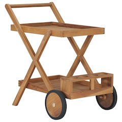 vidaXL Tea Trolley Solid Teak Wood 9425