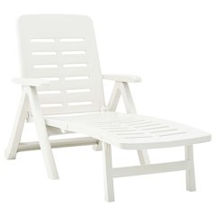 Sunlounger White Plastic Standard Foldable Folding Sun Lounger