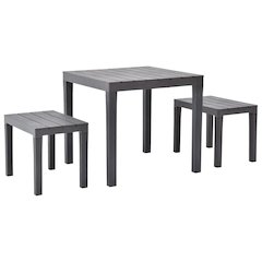 Garden Set Brown Plastic Tough Garden Set Square Modern