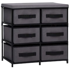 Cabinet Shelf Grey Steel and Fabric Medium Cabinet Shelf