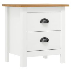 Bedside Cabinet White and honey brown Solid pine wood Medium