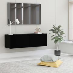 vidaXL TV Cabinet Black 39.4"x11.8"x11.8" Chipboard, 801482