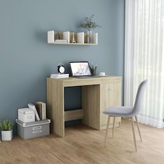 Desk Sonoma Oak Engineered Wood 39.4 in x 19.7 in x 29.9 in