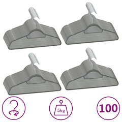 Hanger Set of 100 Grey ABC plastic, zinc alloy, velvet Standard