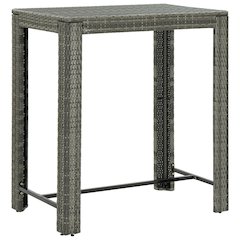 Bar Table Grey PE rattan, powder-coated steel 39.4 x 23.8 x 43.5 in