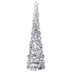 Pop-up Christmas Tree Silver PET 70.9 in Collapsible