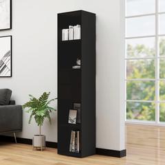 vidaXL Book Cabinet Black 14.2"x11.8"x67.3" Chipboard, 802868