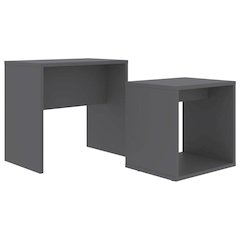 Coffee Table Gray Engineered wood Small Stackable Rectangular