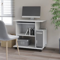 Computer Desk White Engineered wood Compact Pull-Out