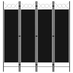 vidaXL 4-Panel Room Divider Black 63"x70.9"
