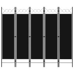 vidaXL 5-Panel Room Divider Black 78.7"x70.9"