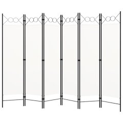vidaXL 6-Panel Room Divider Cream White 94.5"x70.9"