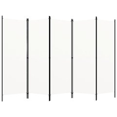 vidaXL 5-Panel Room Divider Cream White 98.4"x70.9"