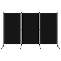 3-Panel Room Divider Black 102.4"x70.9" Fabric