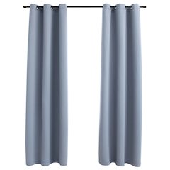 vidaXL Blackout Curtains with Rings 2 pcs Gray 37"x63" Fabric, 134846