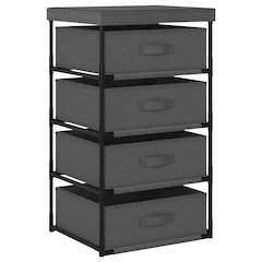 Storage Rack Steel Grey Steel, Fabric (100% Polyester) Medium