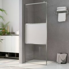 vidaXL Walk-in Shower Wall with Half Frosted ESG Glass 39.4"x76.8" 6642