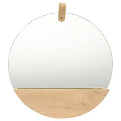 Wall Mirror Natural Wood Glass, Solid Pine Wood Medium