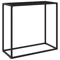 Console Table Black Tempered glass Simplistic Console Table