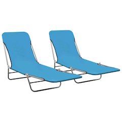 Sunlounger Set of 2 Blue