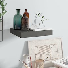 Wall Shelf High gloss grey Honeycomb MDF, metal 9.1 x 9.3 x 1.5 in