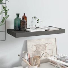 Wall Shelf High gloss grey Honeycomb MDF, metal 19.7 in