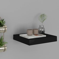 Wall Shelf Black Honeycomb MDF, Metal Small Wall mounting