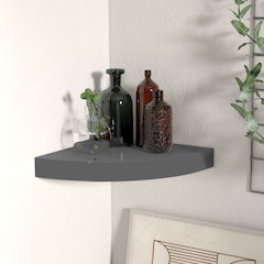 Corner Shelf High gloss grey Honeycomb MDF, metal Small