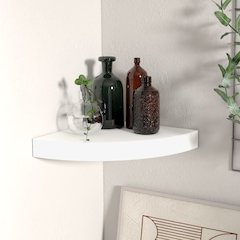 Corner Shelf White Honeycomb MDF Small Wall mounting