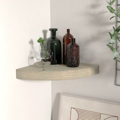 Corner Shelf Oak Honeycomb MDF, Metal Small Corner Shelf