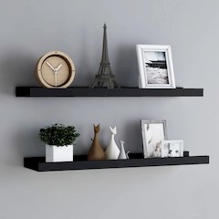 Frame Ledge Shelf Set of 2 Black MDF 31.5 in Wall mounting
