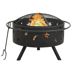 vidaXL Fire Pit with Poker 29.9"XXL Steel, 311892
