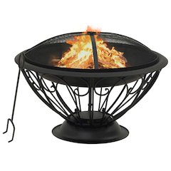 vidaXL Fire Pit with Poker 29.5" XXL Steel, 311895