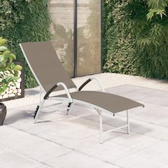 Sun Lounger Taupe Textilene, Aluminum Standard
