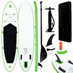 vidaXL Inflatable Stand Up Paddleboard Set Green and White 2732
