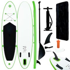 vidaXL Inflatable Stand Up Paddle Board Set Green and White 2734