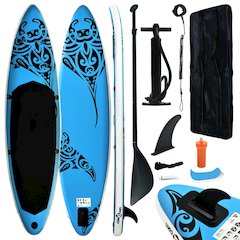Inflatable Stand Up Paddleboard Set 126"x29.9"x5.9" Blue