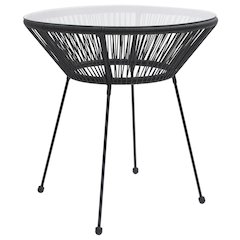Garden Dining Table Black, Transparent