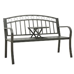 Garden Bench Grey Powder-coated steel Medium Durable