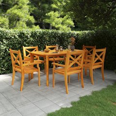 Garden Table Natural Wood Solid acacia wood Large Durable