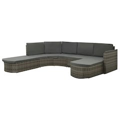 Patio Sofa Set of 4 Gray PE rattan Large Waterproof materials