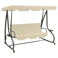Swing Bench Sand white PVC-coated fabric, powder-coated steel Large