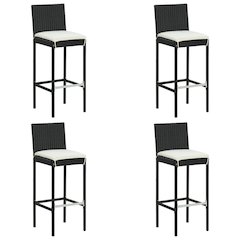 Bar Stool Set of 4 Black