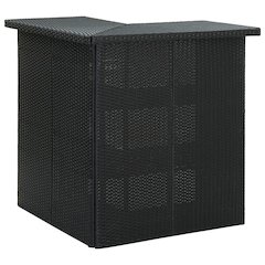 Bar Table Black PE rattan, steel medium Bar Table Modern